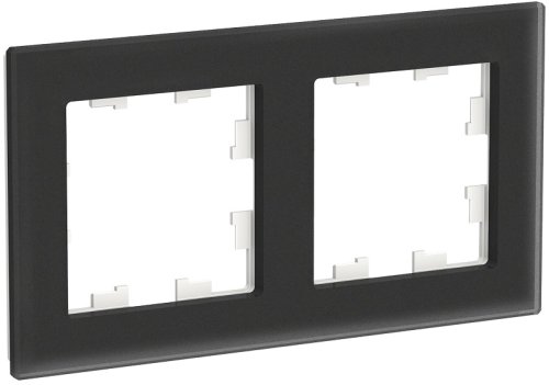 Рамка универсальная Systeme Electric AtlasDesign Nature 2-м. матовое стекло черный картинка